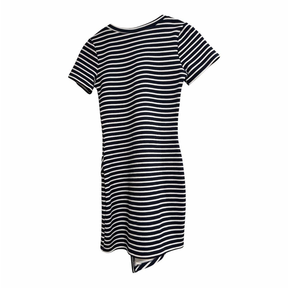 Twik by Simons Size XS Navy White Stripe Asymmetric Hem Mini Dress